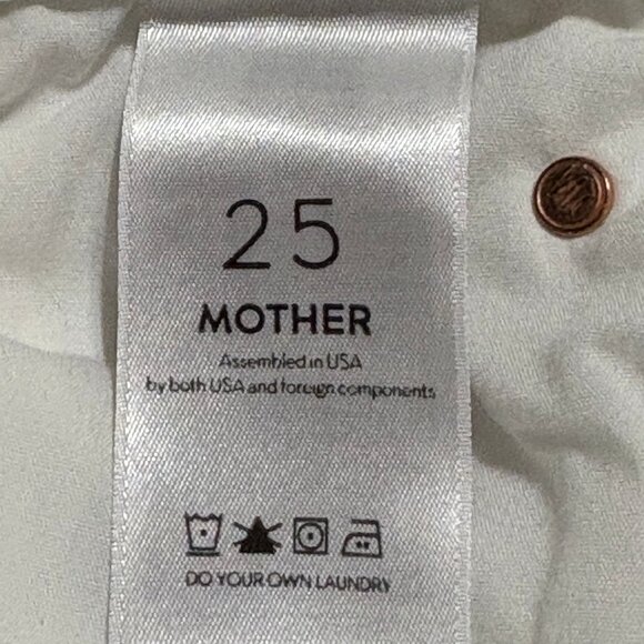 MOTHER The Stunner Two Step Fray Jeans Size 25 Glass Slipper White - Picture 11 of 16